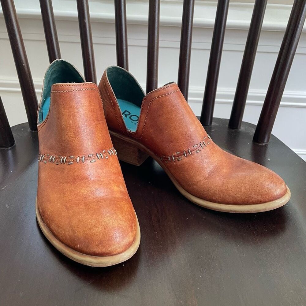 Roan Bed Stu Gaze Oats Pecan Western Ankle Boots 6.5